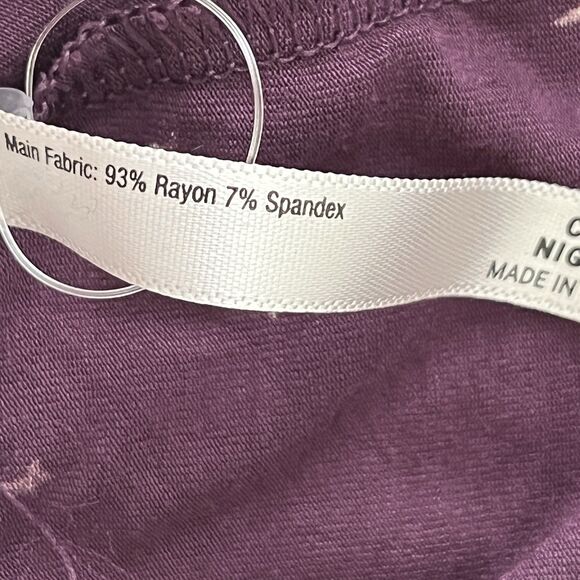 Soma Cool Nights Pajama Pants Medium Wide Leg Purple Gold Stars Moon Celestial - Picture 4 of 7